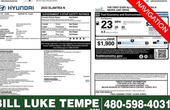 HYUNDAI ELANTRA N 2022 KMHLW4AK3NU007359 image